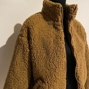 NineWest Fleece zippered jacket. Size small. Color- rust